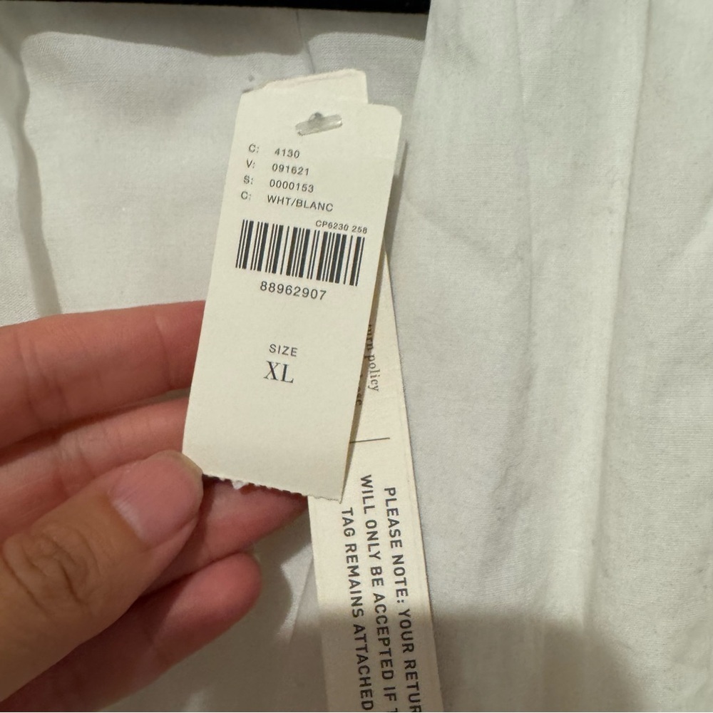 Anthropologie The Tommie Cap Sleeve Smocked Front Zip Shirt Dress in White - Picture 9 of 14